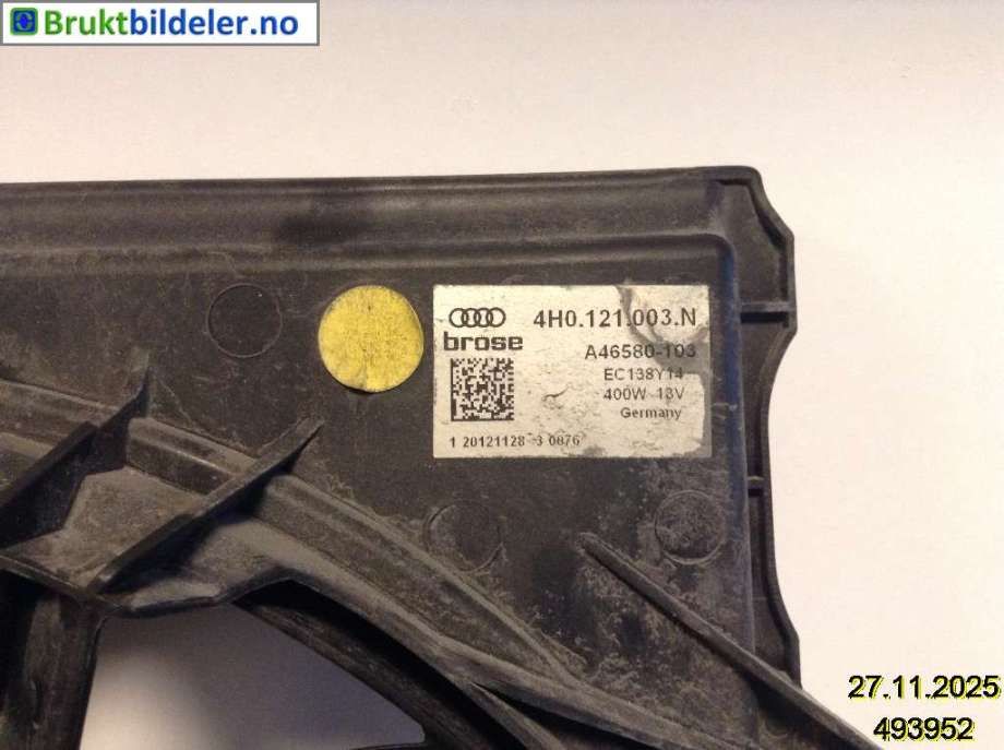 Kjølevifte til Audi A4 2007-2014 (Type IV) (B8) (B8) (AUDI|4H0 959 455 AE|4H0 121 003 N|4H0 959 455 AD)