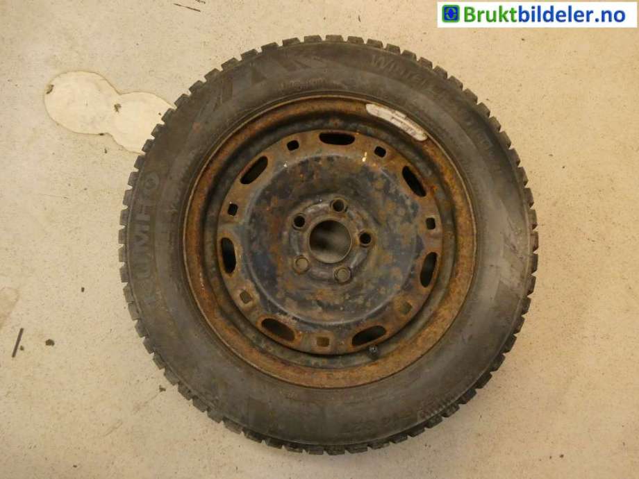 Hjulsett stål vinter til VW Polo 2002-2005 (Type IV, Fase 1) (KUMHO|6X14 ET43 5X100|6Q0 601 027)