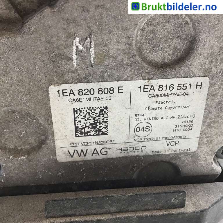 Aircondition kompressor til Škoda Enyaq 2021-->>  (SKODA|1EA 820 808 E|CA6E1MH7AE-03|1EA 816 551 H)