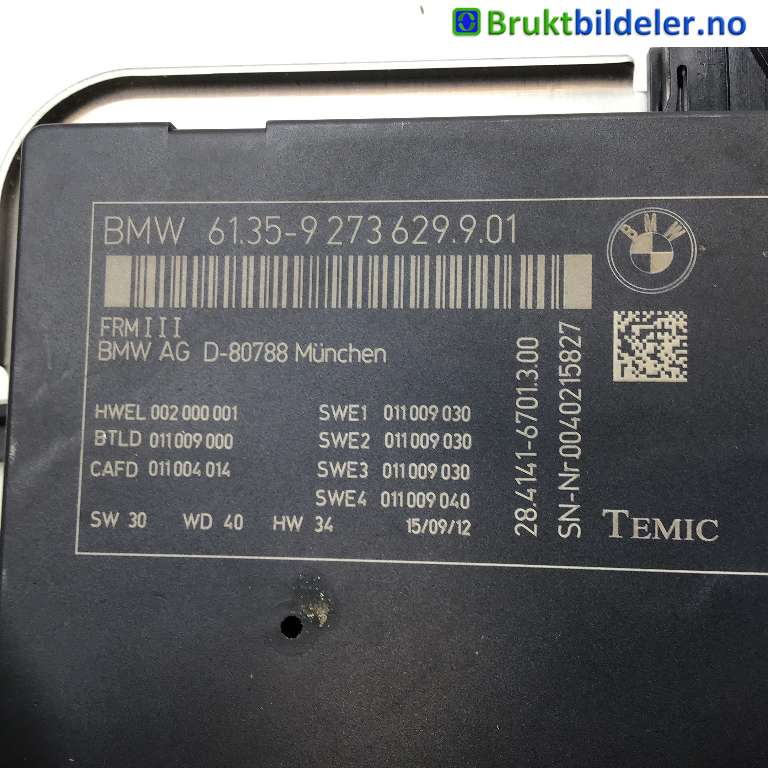 Styreenhet diverse til BMW 5-Serie 2010-2017 (F10/F11) (F10/F11) (BMW|61 35 9 273 629.9|)