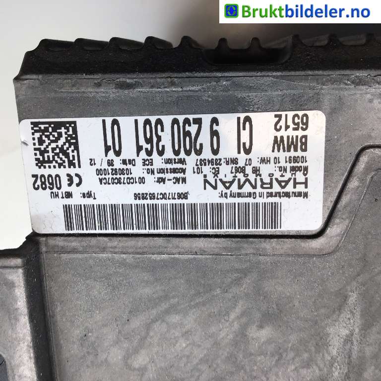 Bilstereo til BMW 5-Serie 2010-2017 (F10/F11) (F10/F11) (BMW|65 12 9 290 361|)