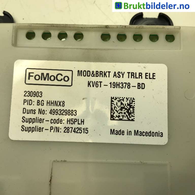 Styreenhet hengerfeste til Ford Transit Connect 2018-->> Type II, Fase 2  (FORD|KV6T-19H378-BD|28742515|)