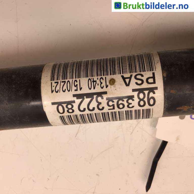 Drivaksel høyre foran, elbil til Toyota Proace 2016-->> (Type II)  (TOYOTA|SU001B2781|8PQ79 6107971|9839532280)
