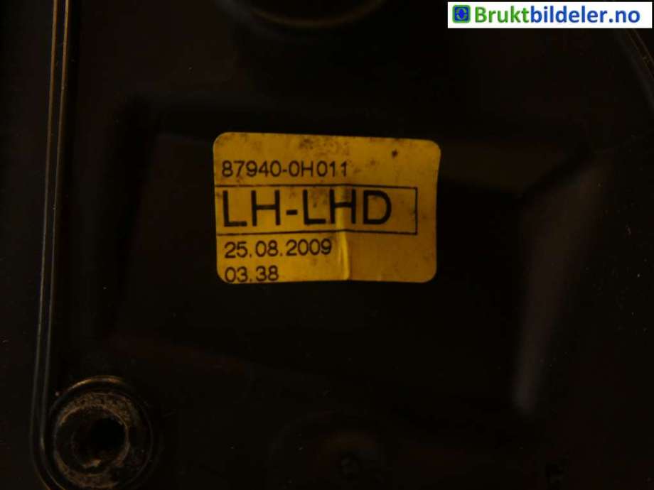 Speil venstre til Peugeot 107 2006-2014  (PEUGEOT|8153 YW|87940-0H011|)