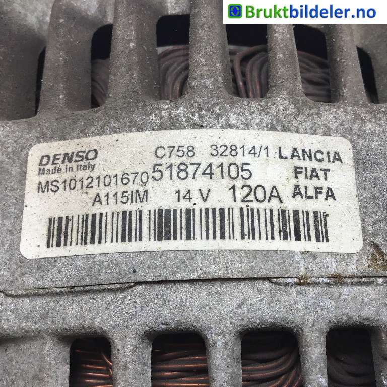 Dynamo til Fiat Panda 2013-->> (Type III)  (FIAT|51874105|MS1012101670|)
