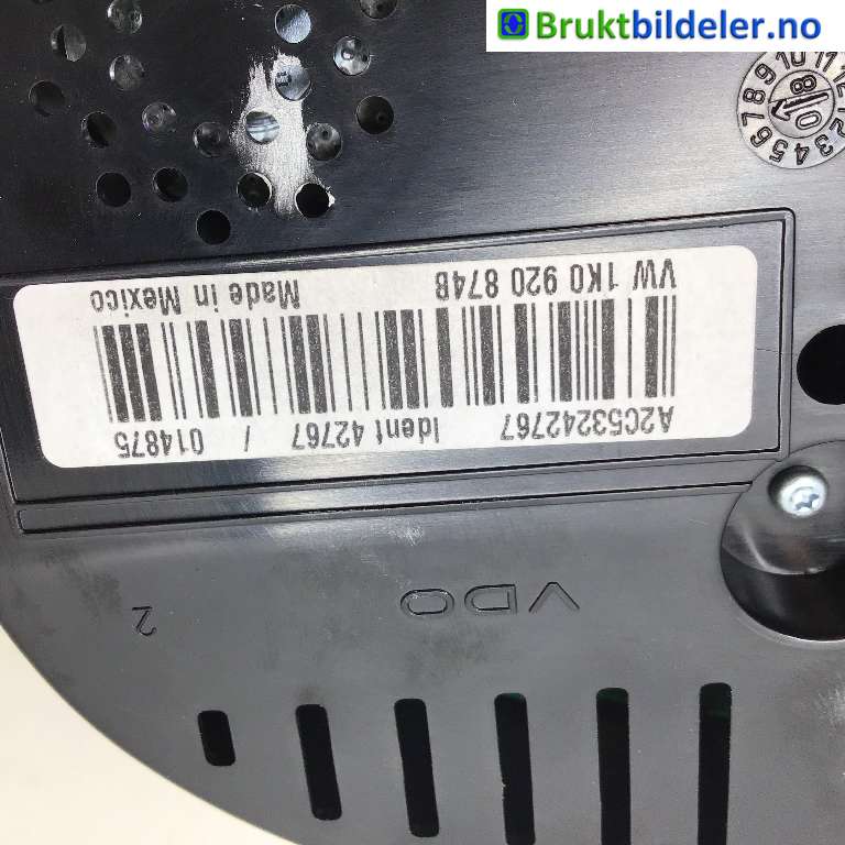 Instrumentpanel til VW Golf V, Combi 2003-2008  (VOLKSWAGEN|1K0 920 874 B|A2C53242767|)