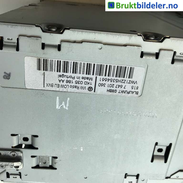 Bilstereo til VW Golf V, Combi 2003-2008  (VOLKSWAGEN|1K0 035 186 AA|7 647 201 360|)