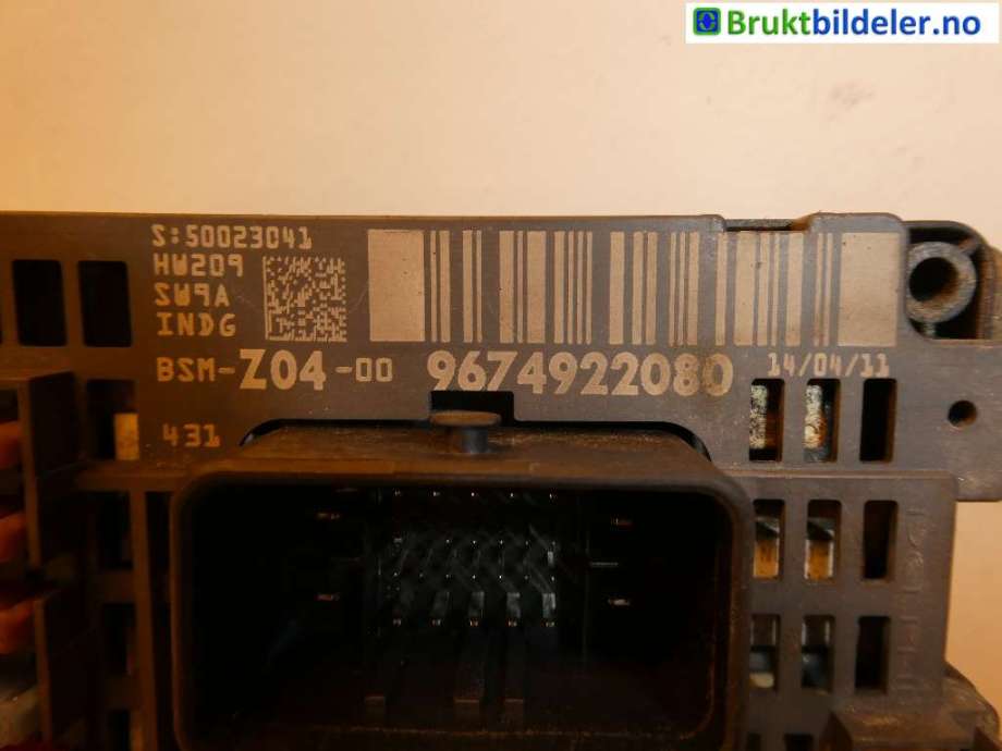 Sikringsboks til Peugeot 508 2011-2014 (Type I, Fase 1)  (PEUGEOT|6500 KK|98 107 192 80|96 749 220 80)