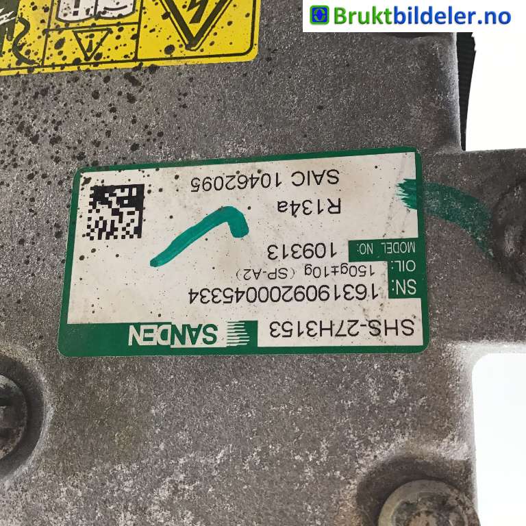 Aircondition kompressor til MG ZS EV 2019-2021 (Type I, Fase 1)  (MG|10462095|109313|)