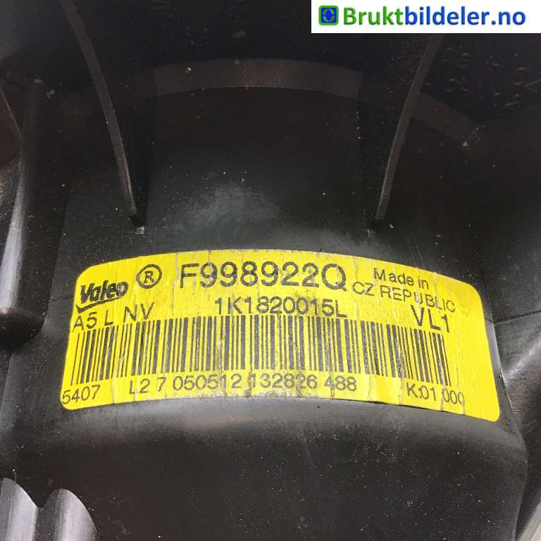 Varmeapparat motor til VW Golf VI 2008-2012  (VOLKSWAGEN|1K1 820 025 L|F998922Q|)