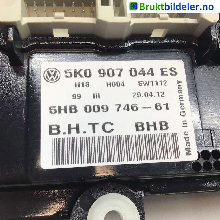 Varmeapparat betjening til VW Golf VI 2008-2012  (VOLKSWAGEN|5K0 907 044 ES|5HB 009 746-61|)