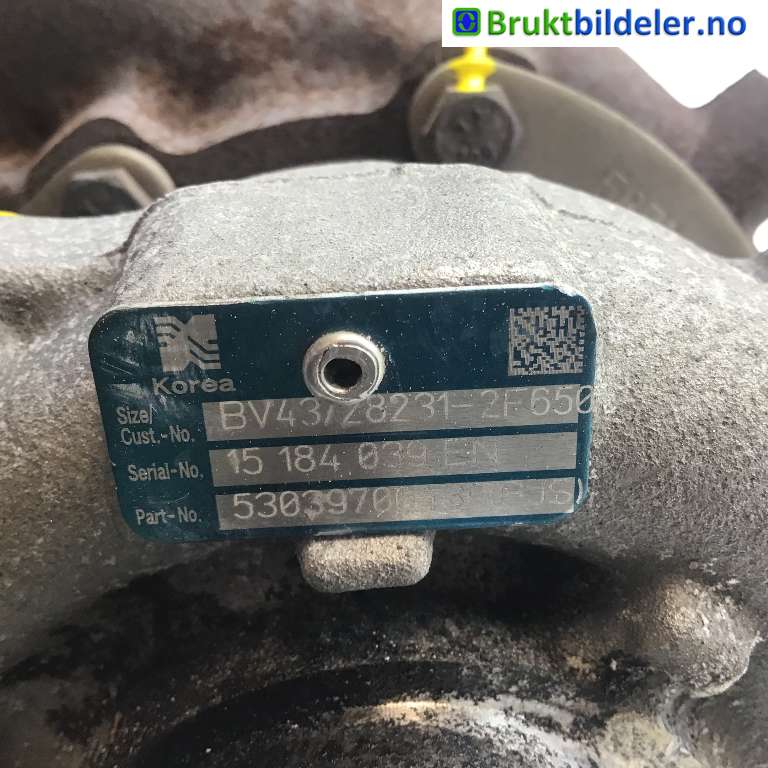 Turbo til Kia Sorento 2016-->> Type III  (KIA|28231-2F650|BV43|53039700430)