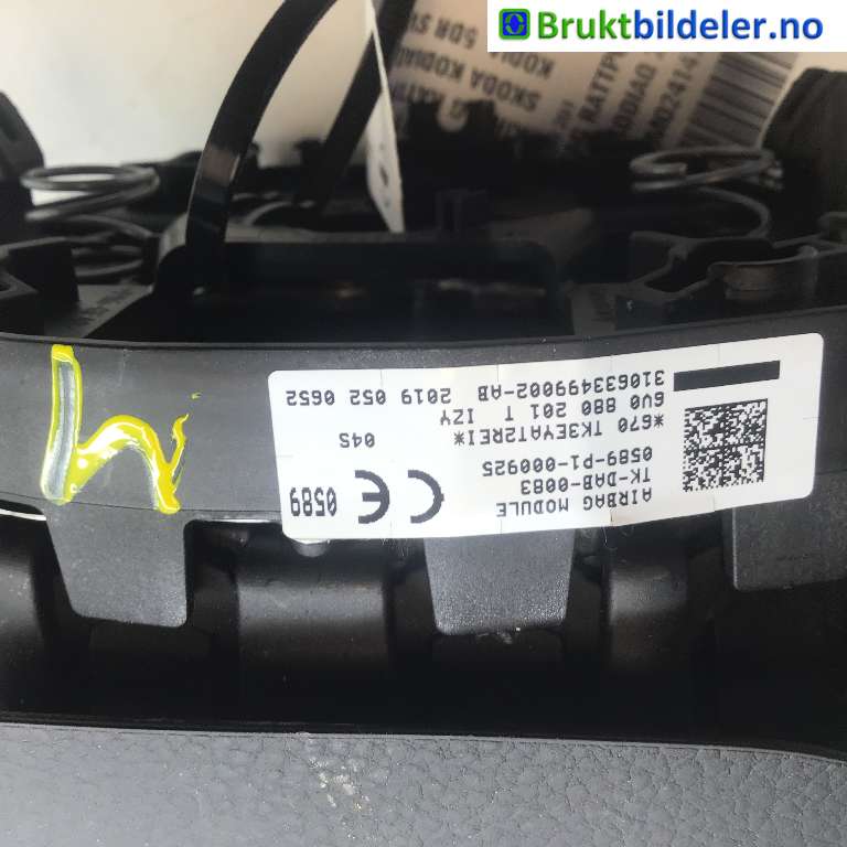 Airbag rattpute til Škoda Kodiaq 2017-->>  (SKODA|6V0 880 201|)