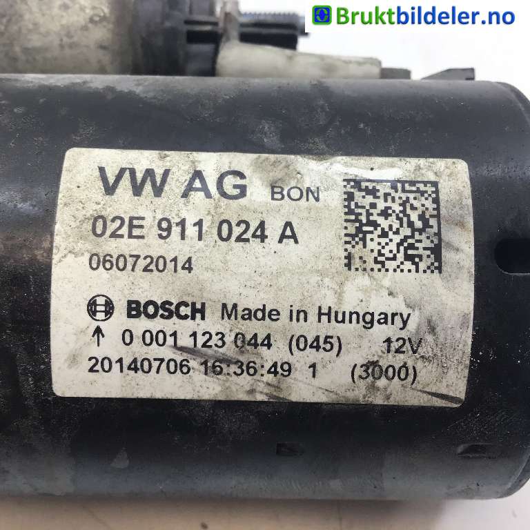 Starter diesel til VW Caddy 2010-2015 (Type III, Fase 2)  (VOLKSWAGEN|02E 911 024 A|0 001 123 044|)