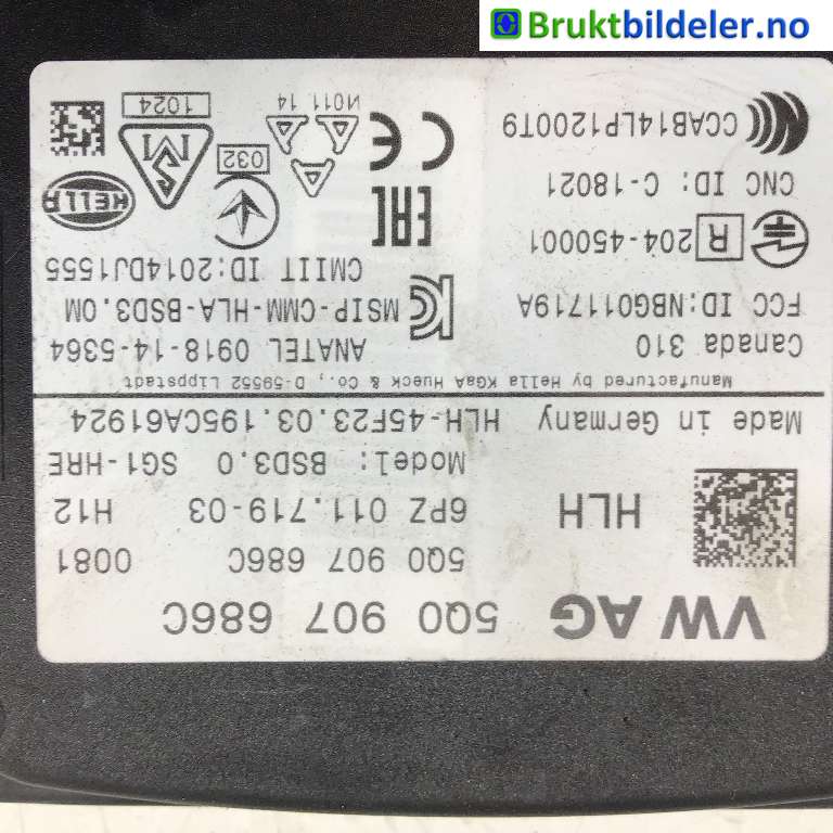 Sensor radar til Škoda Kodiaq 2017-->>  (SKODA|5Q0 907 686 C|6PZ 907 686 C|)