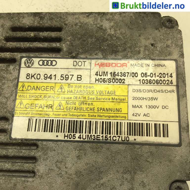 Styreenhet xenon/ballast til VW Passat 2011-2015 (B7) (B7) (VOLKSWAGEN|8K0 941 597 B|1036060024|)