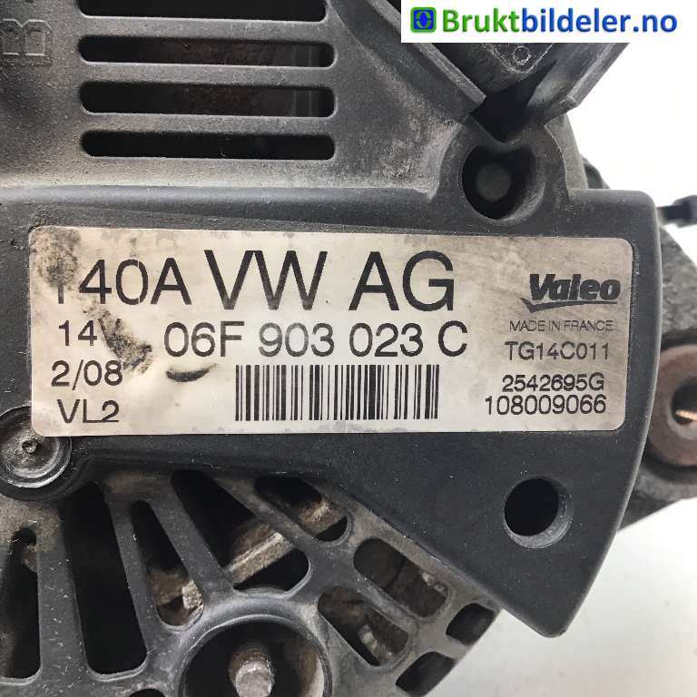 Dynamo til VW Tiguan 2007-2011 (Type I, Fase 1) (VOLKSWAGEN|06F 903 023 C|2542695G|TG14C011)