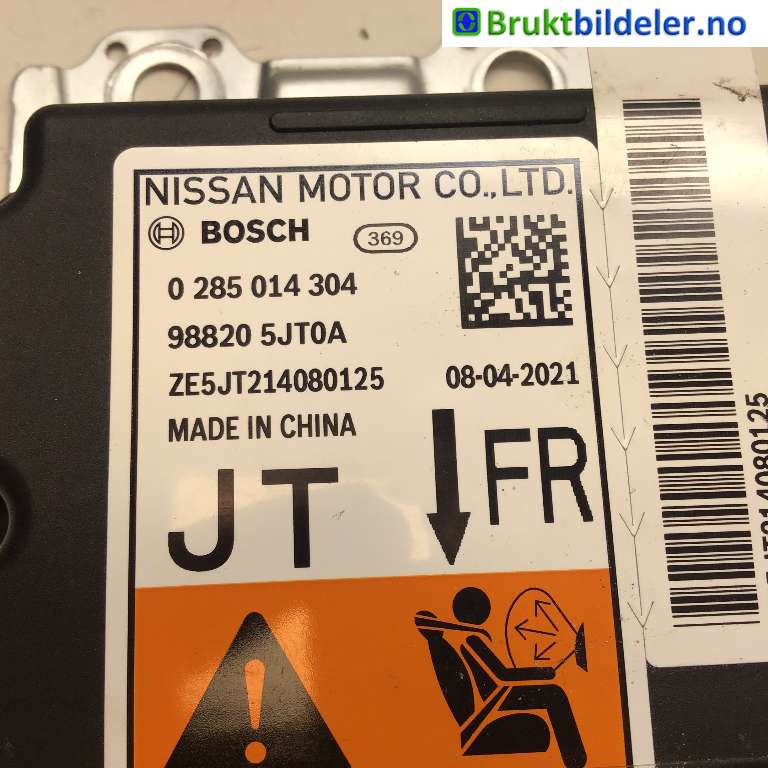 Airbag elektronikk til Nissan Navara 2016-->> (D23) (D23) (NISSAN|98820-5JT0A|0 285 014 304|)