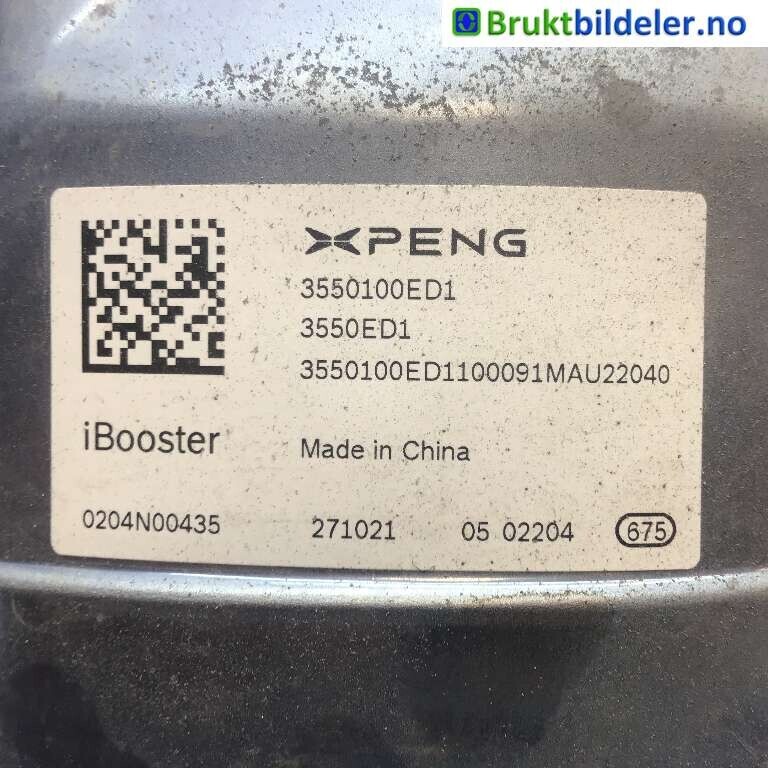 Bremsekraft-forsterker til XPeng P7 2021-->>  (XPENG|3550100ED1|0204N00435|)