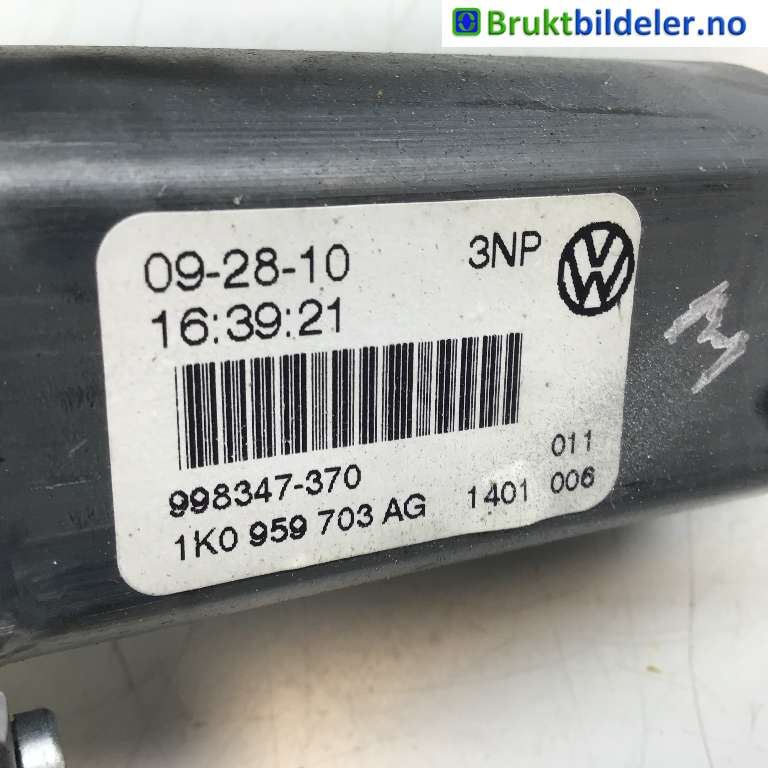 Ruteheis venstre bak til VW Golf VI 2008-2012  (VOLKSWAGEN|1K0 959 703 AG|998347-370|)