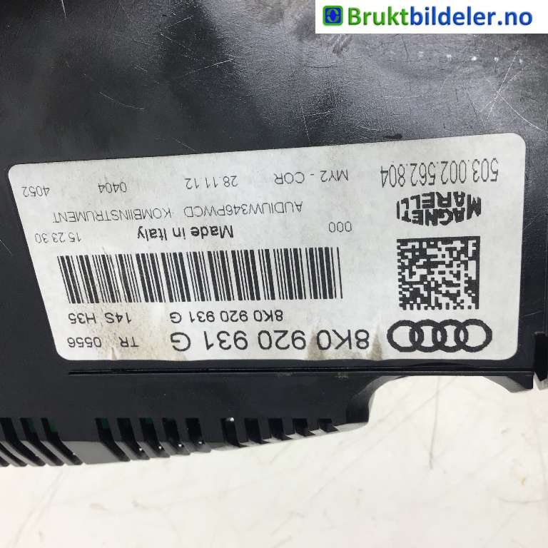 Instrumentpanel til Audi A4 2007-2014 (Type IV) (B8) (B8) (AUDI|8K0 920 931 G|503 002 562 804|)