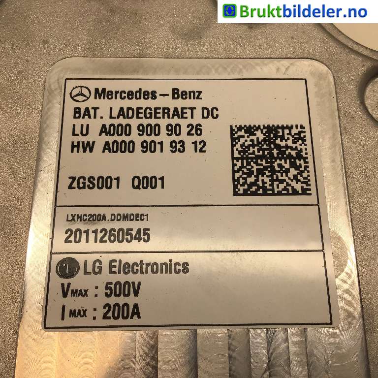 Batterilader (OBC - On Board Charger) til Mercedes EQC 2019-->> (MERCEDES|A0009009026|2011260545|)