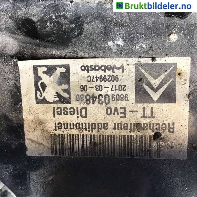 Dieselvarmer til Toyota Proace 2016-->> (Type II)  (TOYOTA||9029947C|9809034880)