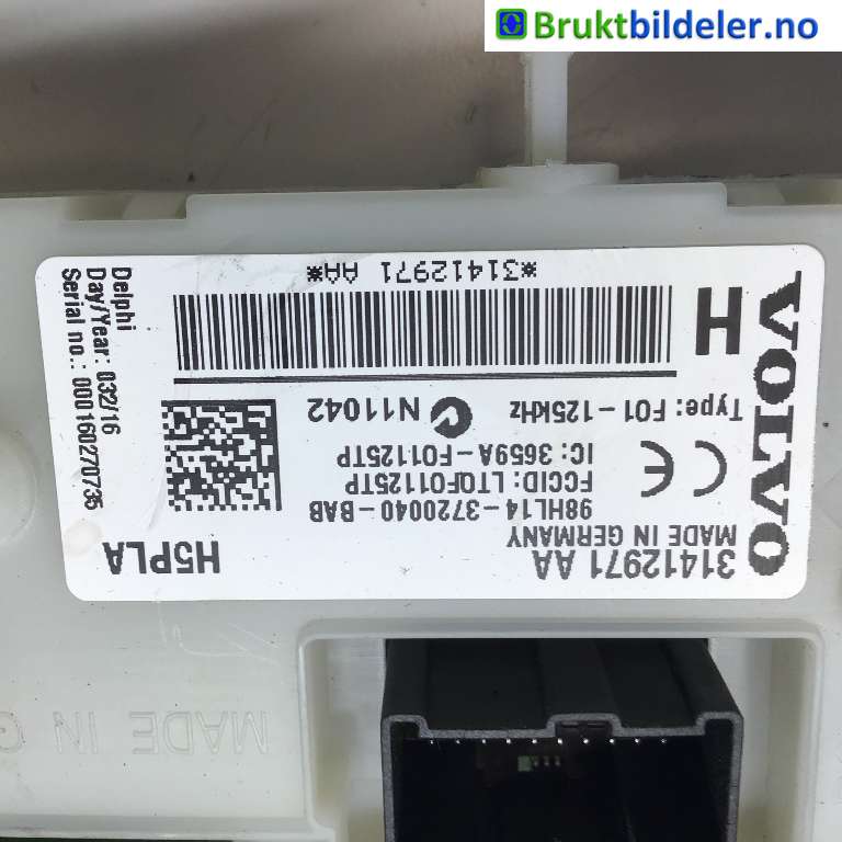 Styreenhet comfort (BCM) til Volvo V70 2014-2016 (Type III, Fase 2)  (VOLVO|31327994 AA|98HL14-3720040-BAB|)