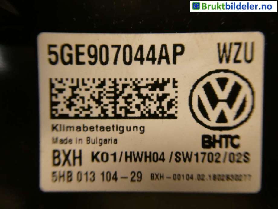 Varmeapparat betjening til VW e-Golf 2017-2020 (Fase 2)  (VOLKSWAGEN|5GE 907 044 AP|5HB 013 104-29)