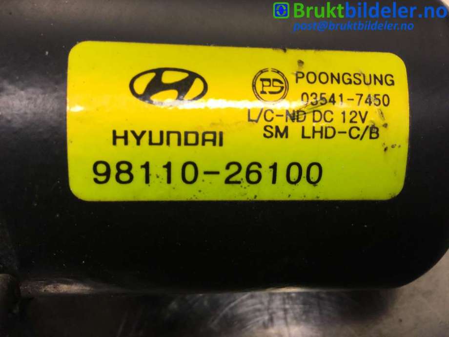 Viskermotor frontrute til Hyundai Santa Fe 2001-2006 (Type I)  (HYUNDAI|98110-26100|)
