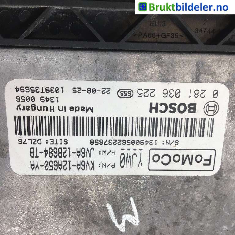 Styreenhet motor til Ford Transit Connect 2018-->> Type II, Fase 2  (FORD|KV6A-12A650-YA|0 281 036 225|JV6A-12B684-TB)