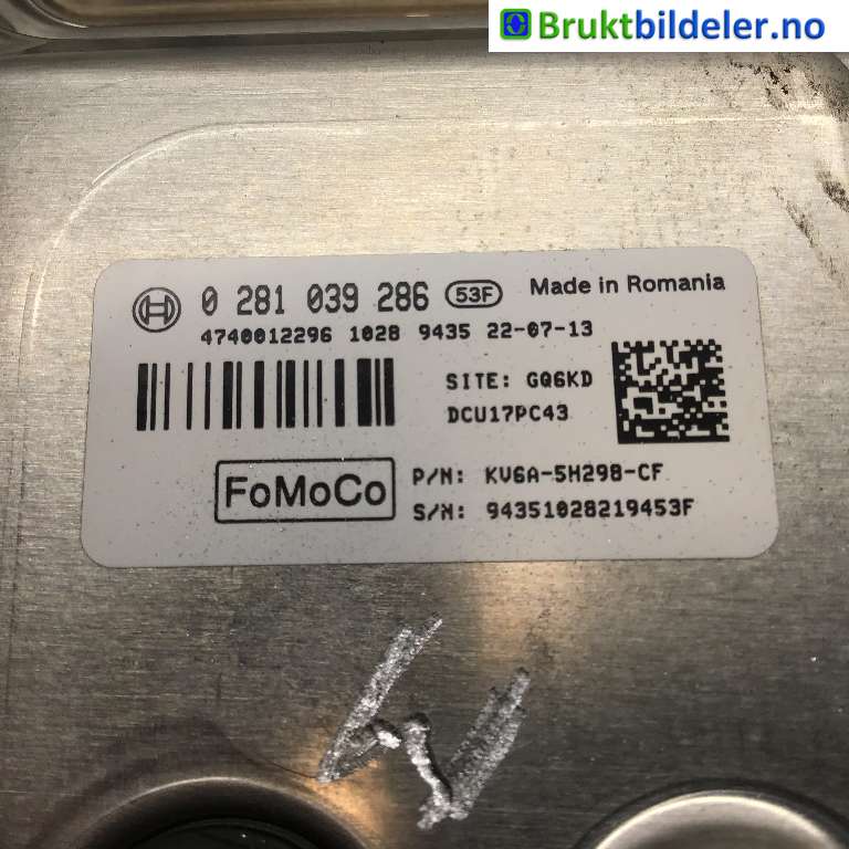 Diverse deler til Ford Transit Connect 2018-->> Type II, Fase 2  (FORD|KV6A-5H298-CF|0 281 039 286|)
