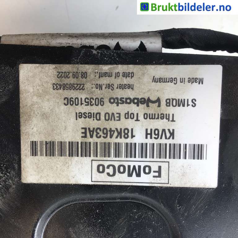 Dieselvarmer til Ford Transit Connect 2018-->> Type II, Fase 2  (FORD|KV6H-18K463-AE|9035109C|)