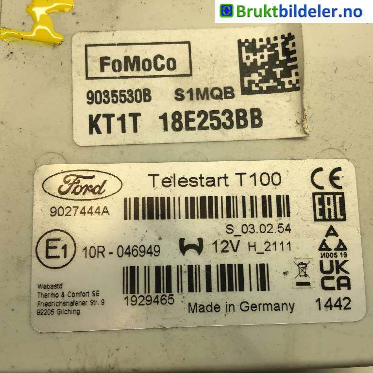 Styreenhet diverse til Ford Transit Connect 2018-->> Type II, Fase 2  (FORD|KT1T-18E253-BB|9035530B|)