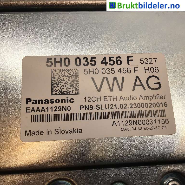 Bilstereo forsterker til VW ID.4 2020-->>  (VOLKSWAGEN|5H0 035 456 F|EEAAA1129N0|)