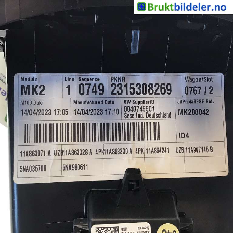 Innredning pakke til VW ID.4 2020-->> (VOLKSWAGEN|11A 863 071 A|)