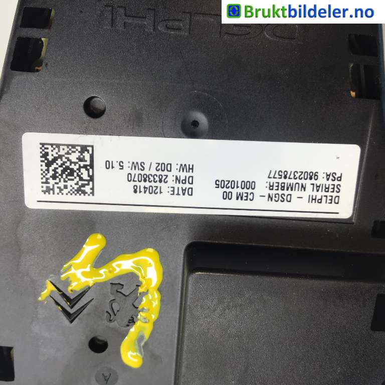 Bryter diverse til Peugeot 508 2011-2014 (Type I, Fase 1)  (PEUGEOT|98 023 785 77|00010205|)