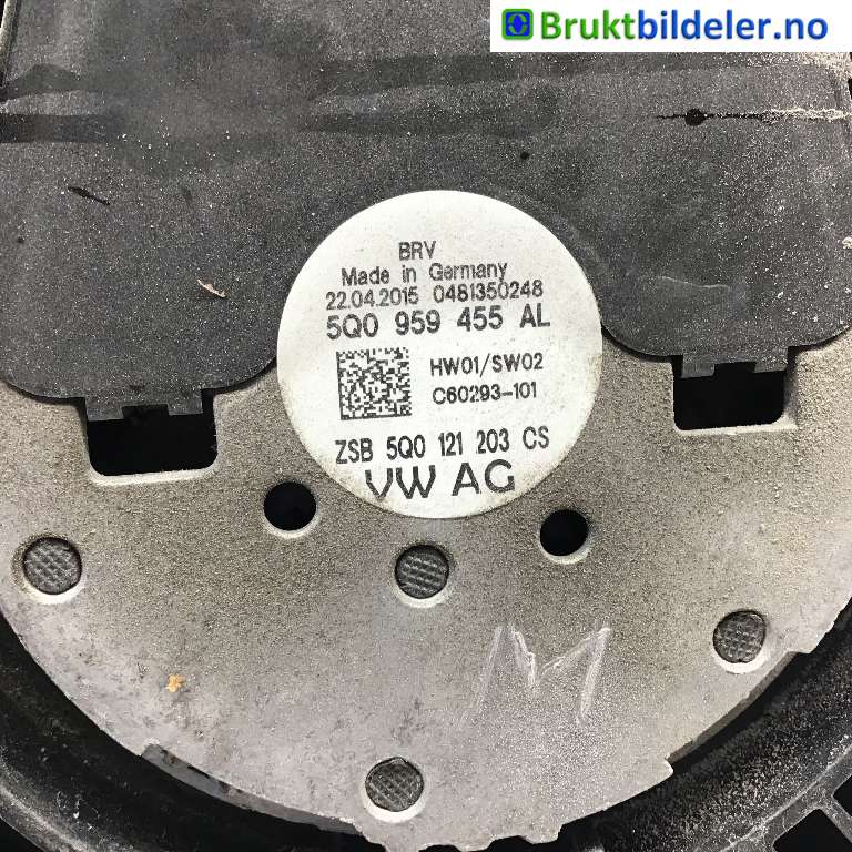 Kjølevifte til VW Golf VII 2012-2017 (Fase 1)  (VOLKSWAGEN|5Q0 959 455 AL|ZSB 5Q0 121203 CS|)