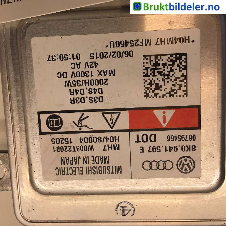 Styreenhet xenon/ballast til VW Golf VII 2012-2017 (Fase 1)  (VOLKSWAGEN|8K0 941 597 E|W003T22071|)