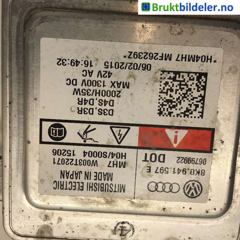 Styreenhet xenon/ballast til VW Golf VII 2012-2017 (Fase 1)  (VOLKSWAGEN|8K0 941 597 E|W003T22071|)