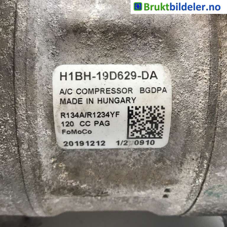 Aircondition kompressor til Ford Transit Courier 2018-2023 (Type I, Fase 2)  (FORD|H1BH-19D629-DA|)
