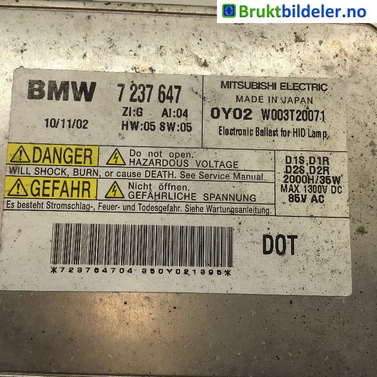 Styreenhet xenon/ballast til BMW X1 2009-2015 (E84) (E84) (BMW|7 237 647|W003T20071|----------)
