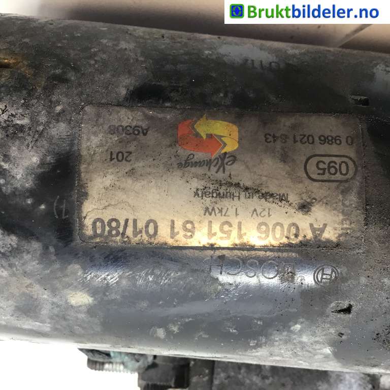 Starter diesel til Mercedes R-Klasse 2006-2013 (W251) (W251) (MERCEDES|A 006 151 61 01|0 986 021 843|)