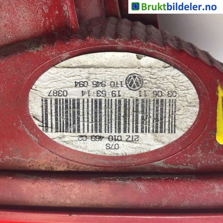 Baklykt høyre indre til VW Touran 2010-2015 (Type I, Fase 3)  (VOLKSWAGEN|1T0 945 094 A|)