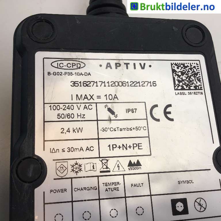 Batterilader kabel til Mercedes EQC 2019-->> (MERCEDES|A 000 583 73 02|B-G02-P35-10A-DA|)