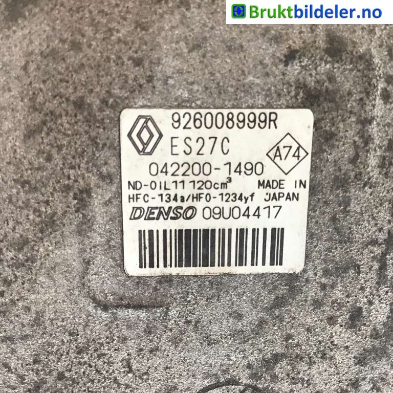 Aircondition kompressor til Renault Zoe 2013-2019 (Fase 1) (RENAULT|926008999R|042200-1490|)