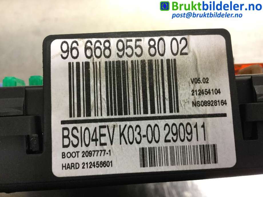 Sikringsboks til Peugeot Partner 2008-2015 (Type II, Fase 1) (PEUGEOT|96 668 955 80|)