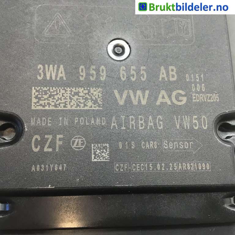 Airbag elektronikk til VW ID.3 2020-->>  (VOLKSWAGEN|3WA 959 655 AB|0151006|)