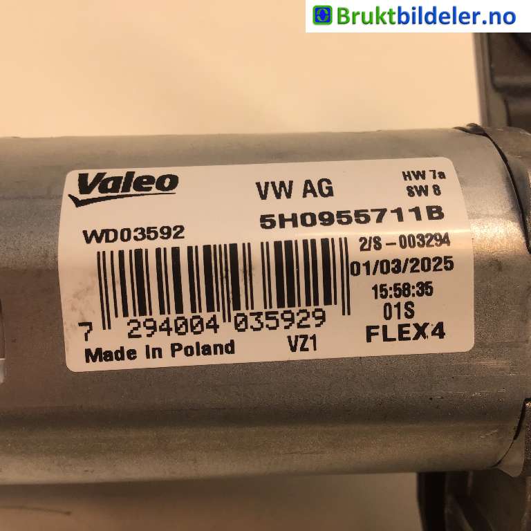 Viskermotor bakrute til VW ID.3 2020-->>  (VOLKSWAGEN|5H0 955 711 B|WD03592|)