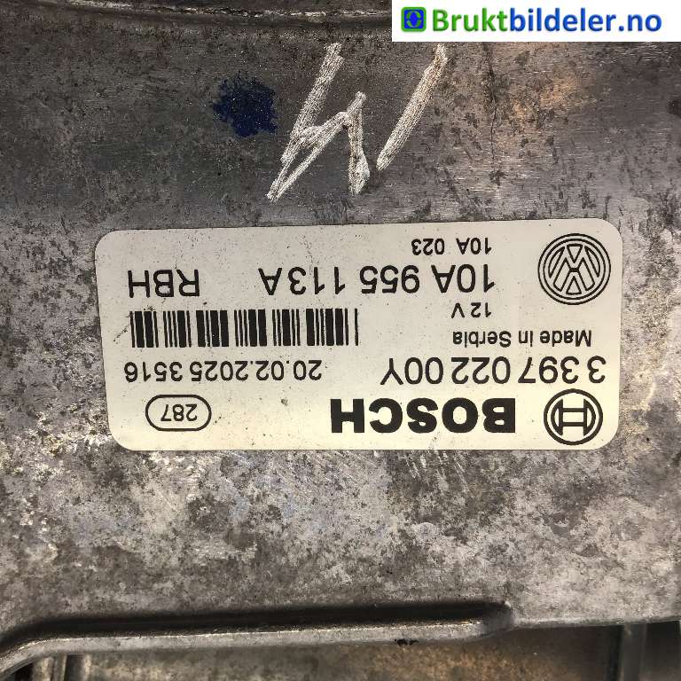 Viskermotor frontrute til VW ID.3 2020-->>  (VOLKSWAGEN|A10 955 113 A|3 397 022 00Y|)